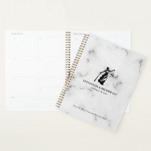Blanc Marbre de luxe texture Lady Justice Logo