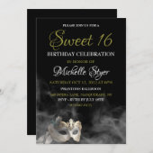 Blanc Masquerade Sweet 16 Invitation (Devant / Derrière)