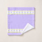 Blanc Mauve Et Vert Lime (Gant de toilette)