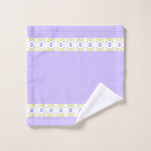 Blanc Mauve Et Vert Lime (Gant de toilette)