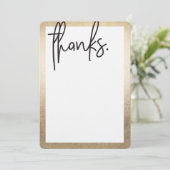 BLANC MERCI moderne fausse doré noir lettrage (Debout devant)