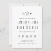 Blanc minimal| Faire-part de mariage (Devant)