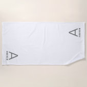 Blanc minimal moderne Monogramme initial Serviette (Devant)