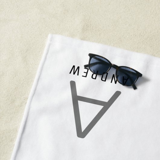Blanc minimal moderne Monogramme initial Serviette (En situation)