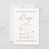 Blanc minimaliste moderne | Antique Gold RSVP (Devant)