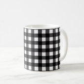 Blanc moderne de noir de tasse de plaid de Buffalo (Devant droit)
