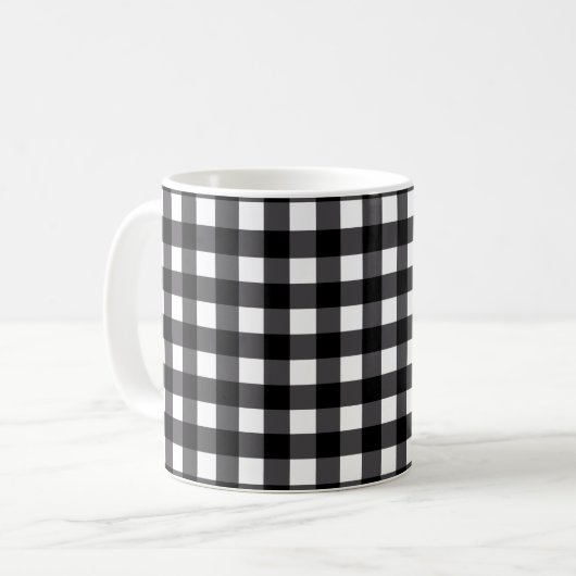 Blanc moderne de noir de tasse de plaid de Buffalo (Devant gauche)