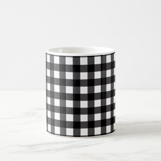 Blanc moderne de noir de tasse de plaid de Buffalo (Centre)