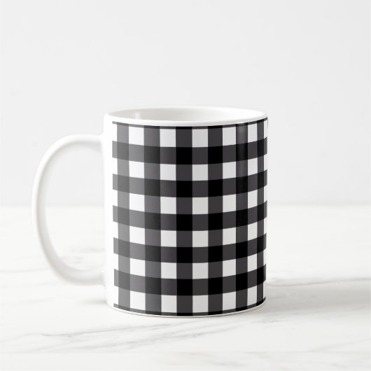 Blanc moderne de noir de tasse de plaid de Buffalo (Gauche)