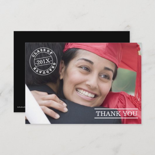 Blanc moderne du Merci | d'obtention du diplôme de (Devant / Derrière)