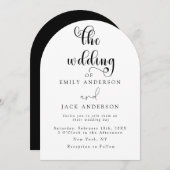 blanc Moderne Elégance Faire-part de mariage chic (Devant / Derrière)