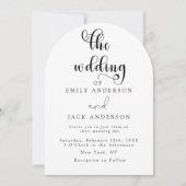 blanc Moderne Elégance Faire-part de mariage chic (Devant)