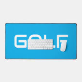 Blanc Moderne Élégant Texte GOLF Fond Bleu Azur (Clavier et souris)