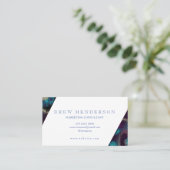 Blanc moderne et marine - Carte de visite de néon  (Debout devant)