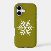 Blanc Moderne Flocon de Neige Nordique sur Olive D