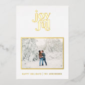 blanc moderne joyeuse 1 feuille photo carte de séj (Recto)