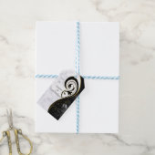 Blanc moderne - Marbre noir Abstrait étiquette cad (Avec de laficelle)