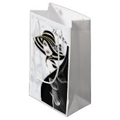 Blanc moderne - Marbre noir Abstrait sac cadeau (Devant Angle)