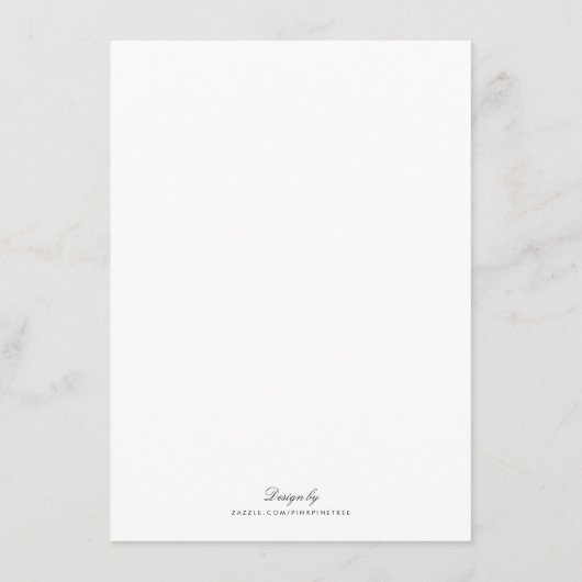 Blanc Nettoyer Élégant Mariage Carte d'insertion (Dos)