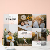 Blanc Nettoyer Moderne Initiales & 5 Photos Bienve (Mariage)