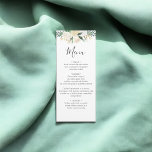 Blanc Neutre Aquarelle Floral Menu Mariage<br><div class="desc">Notre menu mariage moderne est composé de fleurs d'aquarelle blanches et neutres.</div>