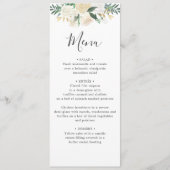 Blanc Neutre Aquarelle Floral Menu Mariage (Devant)