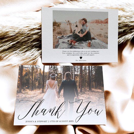 Blanc noir classique merci 2 photos mariage