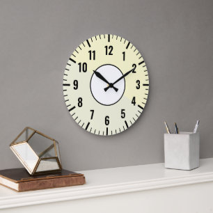 Blanc & Noir & Crème & Beige Horloge Avec (Neutre)