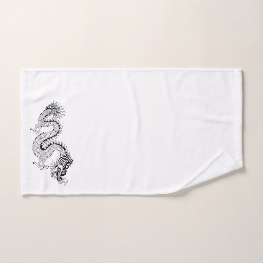 Blanc noir du dragon chinois (Serviette à main)
