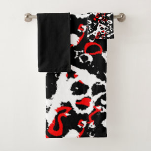 Blanc noir et rouge Abstrait