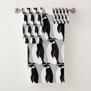 Blanc noir gris Motif de pingouin