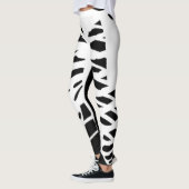 BLANC NOIR halloween côtes squelette leggings (Gauche)