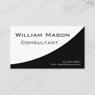 Blanc noir incurvé, carte de visite professionnel