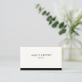 Blanc noir luxe simple Carte de visite (Debout devant)