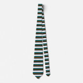 Blanc noir turquoise et cravate Horizontal-Rayée (Devant)