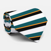 Blanc noir turquoise et cravate Horizontal-Rayée (Roulé)
