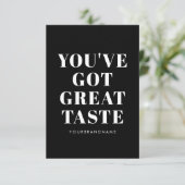 Blanc noir vous avez un grand goût merci (Debout devant)