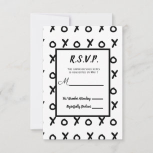 Blanc & Noir X O XO X&O's Tendance Réponse RSVP