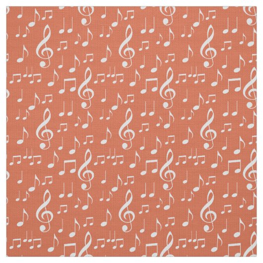 blanc notes de musique tissu motif (Échantillon)