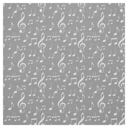 blanc notes de musique tissu motif (Échantillon)
