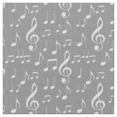 blanc notes de musique tissu motif (Fermer)