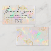 blanc opal merci carte de visite (Devant / Derrière)