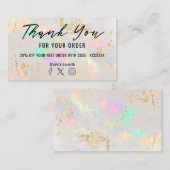 blanc opal merci carte de visite (Devant / Derrière)