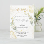 Blanc, or et vert abstrait invitation américain (Debout devant)