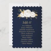 blanc or fleurs marine bleu carte de sièges (Devant)