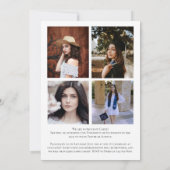 Blanc Orange Confetti Faire-part de graduation (Dos)