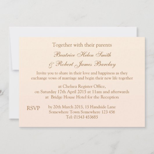 Blanc - orchidées crème Faire-part de mariage (Dos)