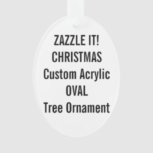 Blanc OVALE acrylique fait sur commande d'ornement