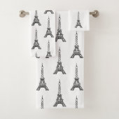 Blanc Paris Tour Eiffel Serviettes de bain Set Cad (En situation)