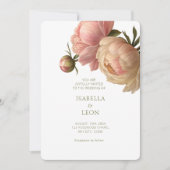 Blanc & Pêche | Faire-part de mariage Rose chic Bl (Devant)